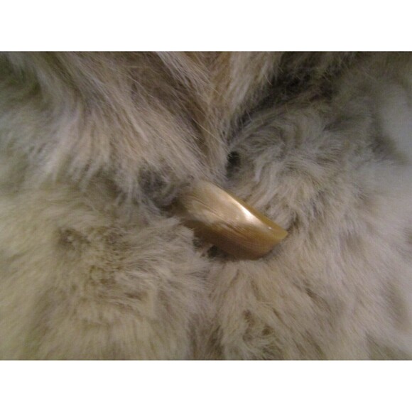 Vtg 80s Coldwater Creek Coat Snow Leopard Faux Fur Oversized Jacket Toggles PL - Picture 3 of 8